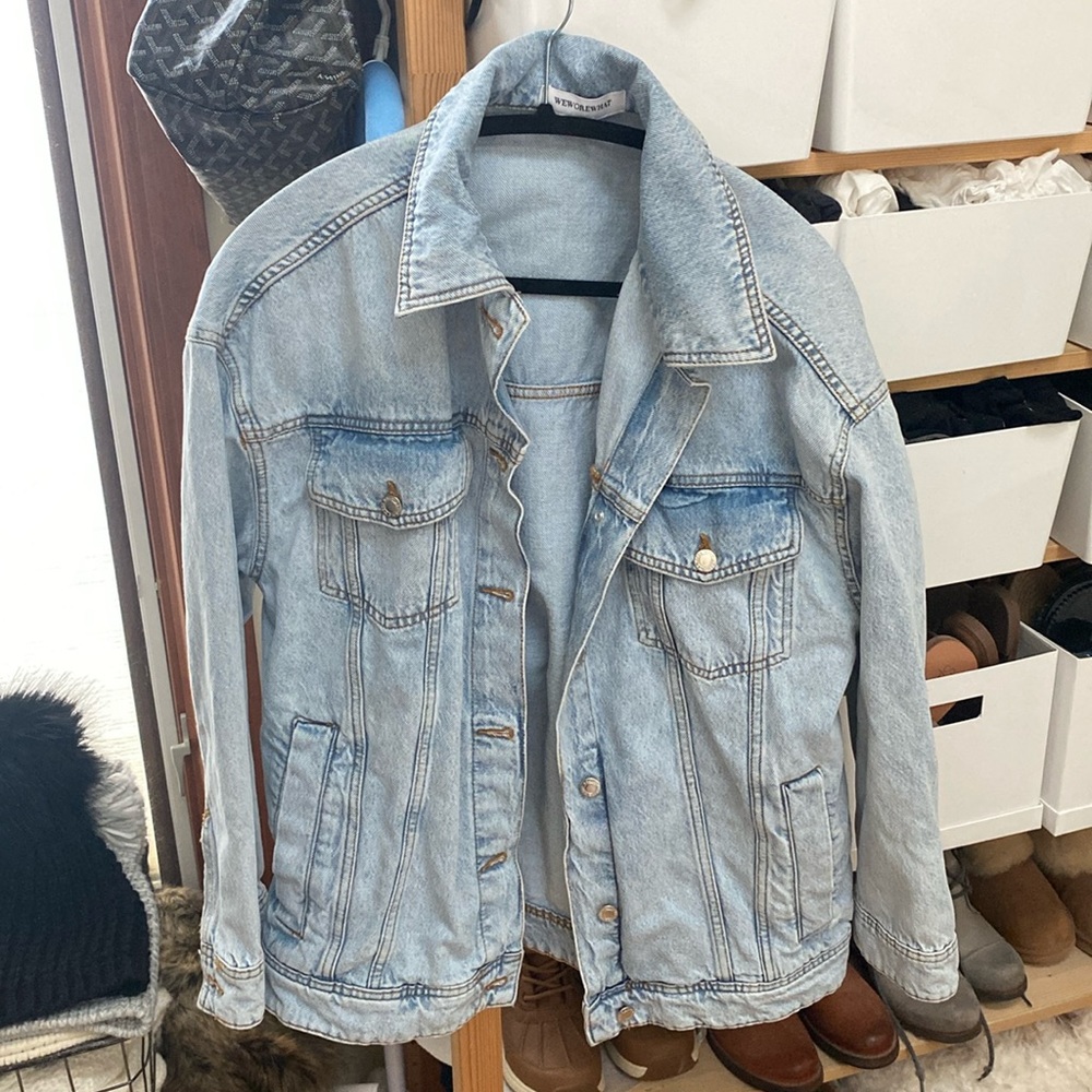 WeWoreWhat oversized blue denim jacket. Size XS. Very Oversized.